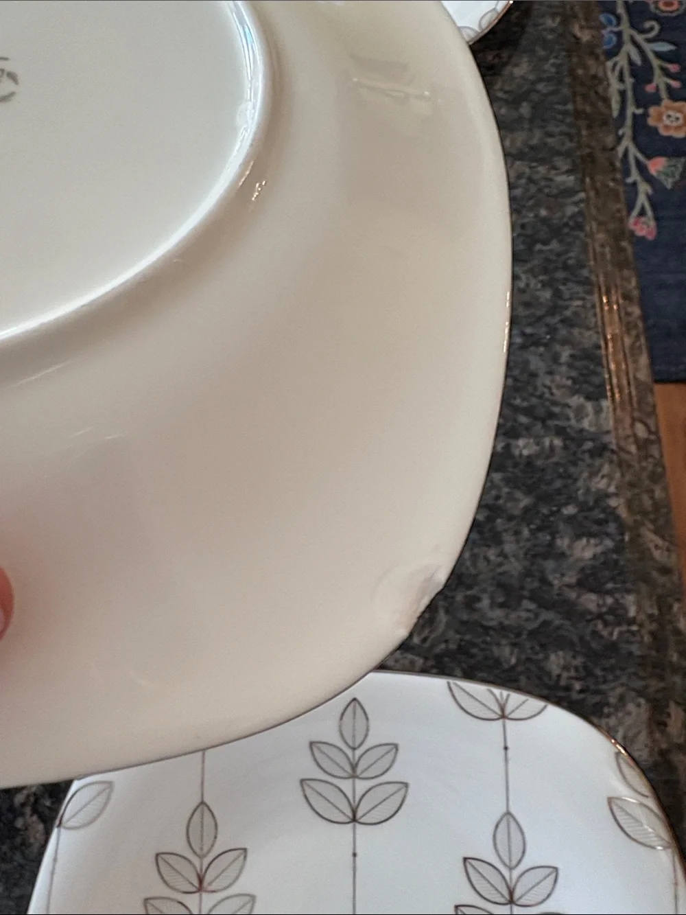 Lenox platinum Leaf fine bone china Square Salad Plates set of six